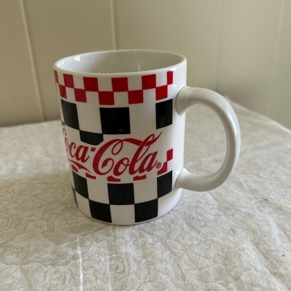 Gibson 1996 Coca Cola Mug Checkered Board Coffee Cup Coke Collectors Item - Picture 3 of 6